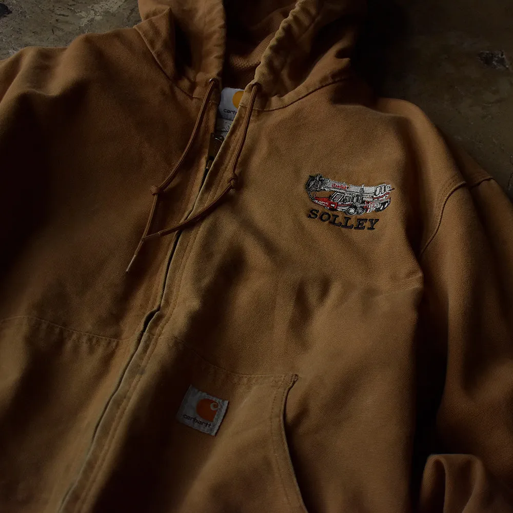 90's 企業刺繡！ Carhartt ダック アクティブパーカー メッシュライナー 231012
