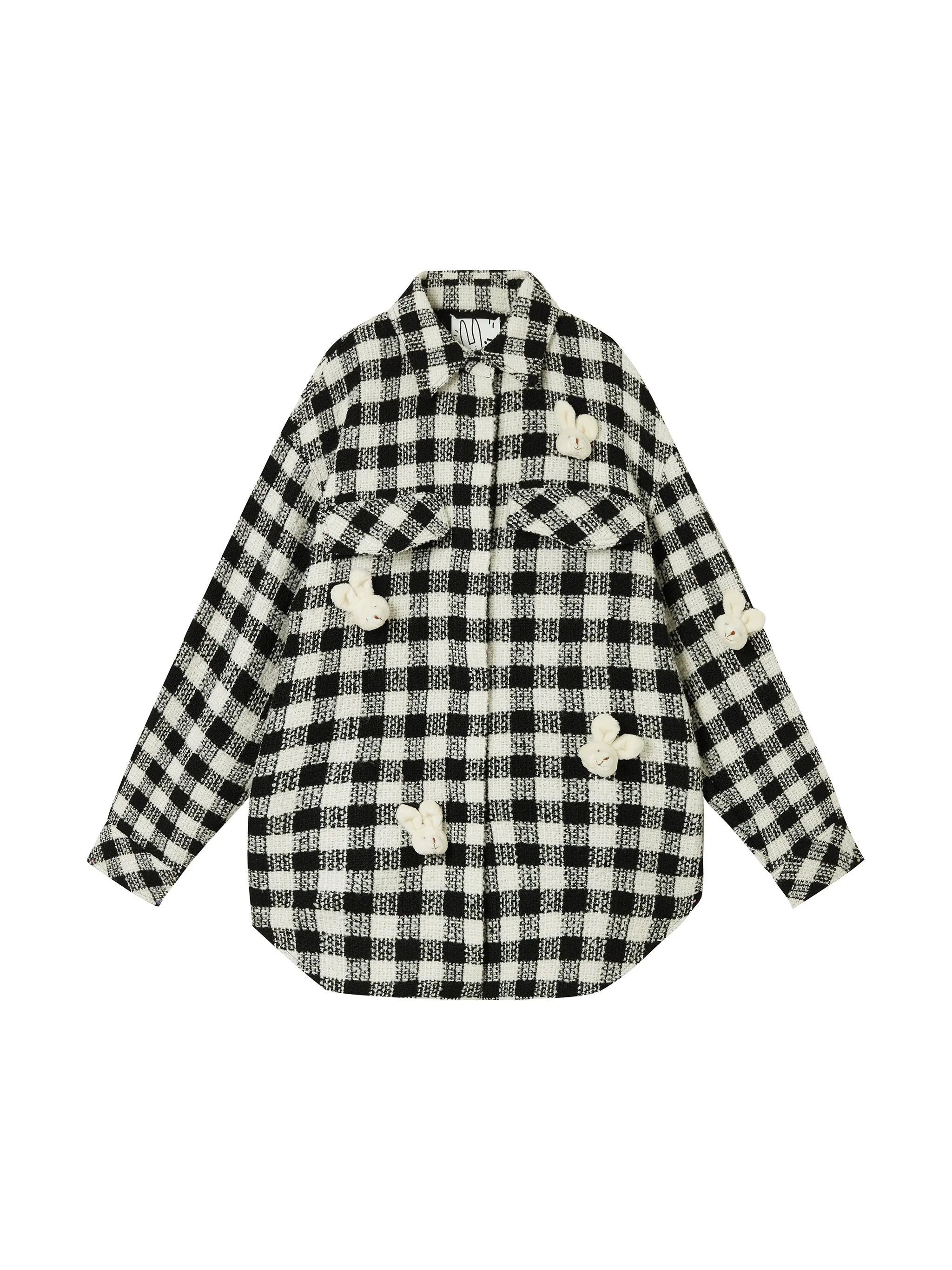 Baby Bunny' Checkered Tweed Shacket