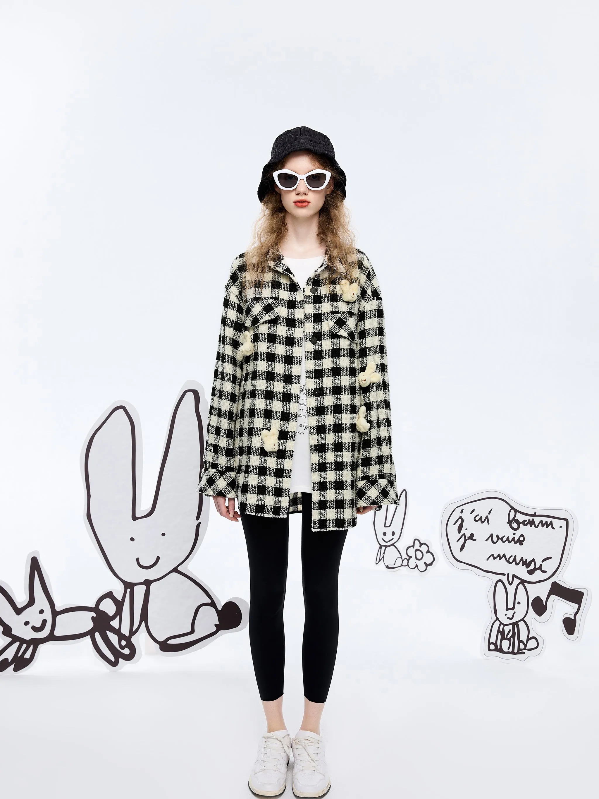 Baby Bunny' Checkered Tweed Shacket