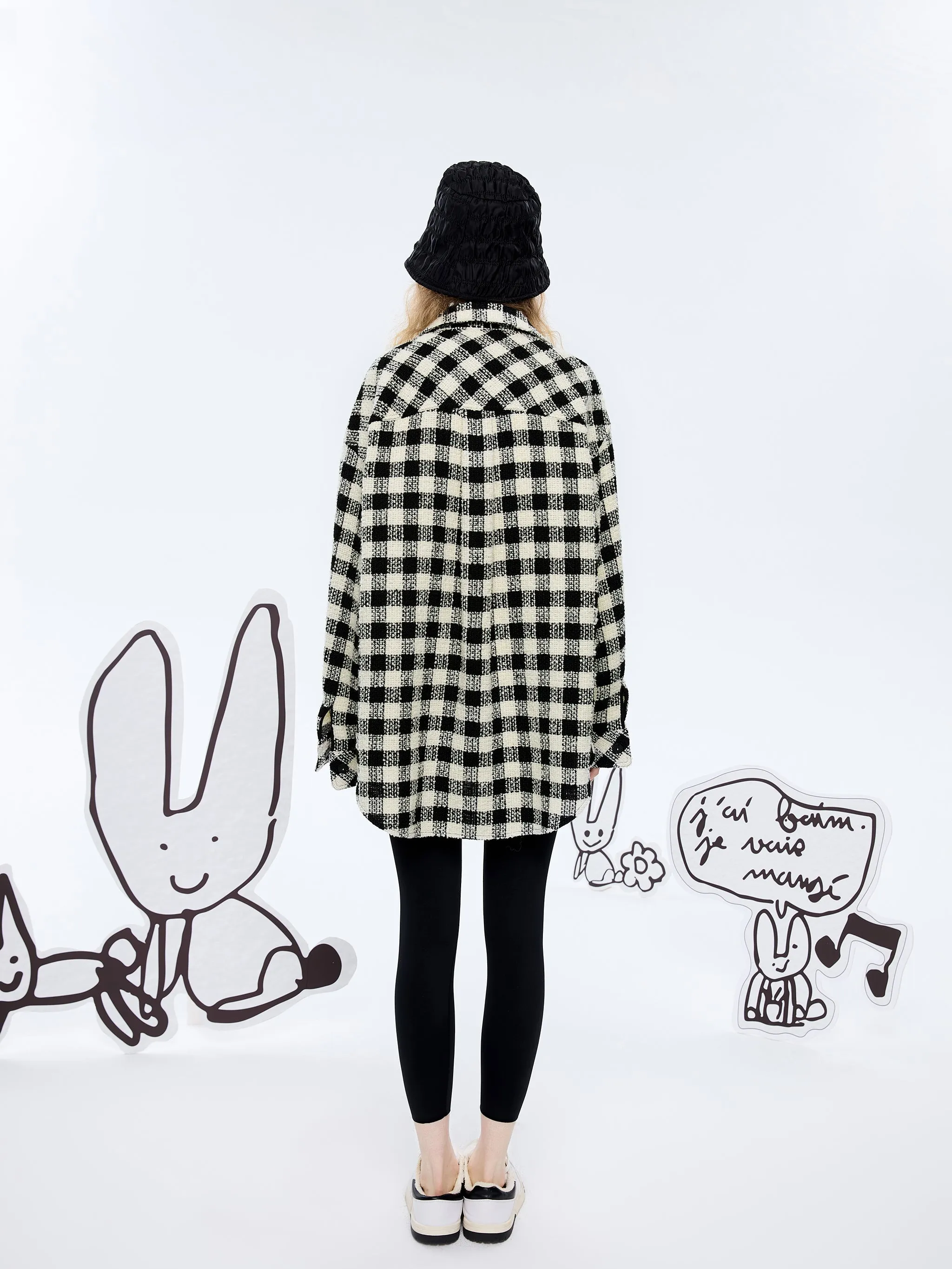 Baby Bunny' Checkered Tweed Shacket