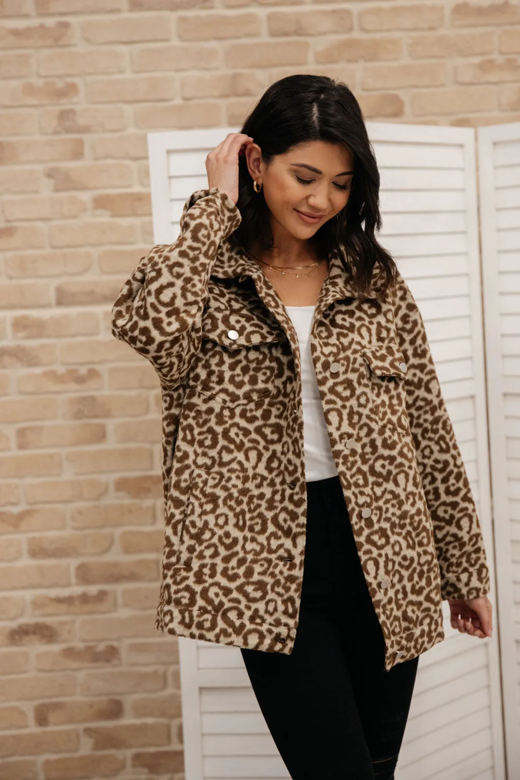 Can't Be Tamed Shacket in Brown Winter 1