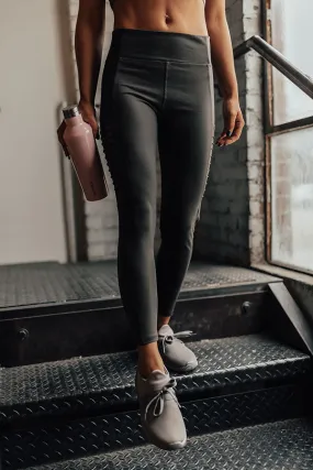Crushed It High Waist Moto Legging in Espresso