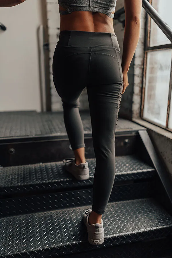 Crushed It High Waist Moto Legging in Espresso