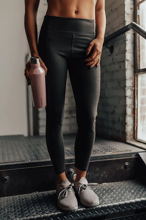 Crushed It High Waist Moto Legging in Espresso