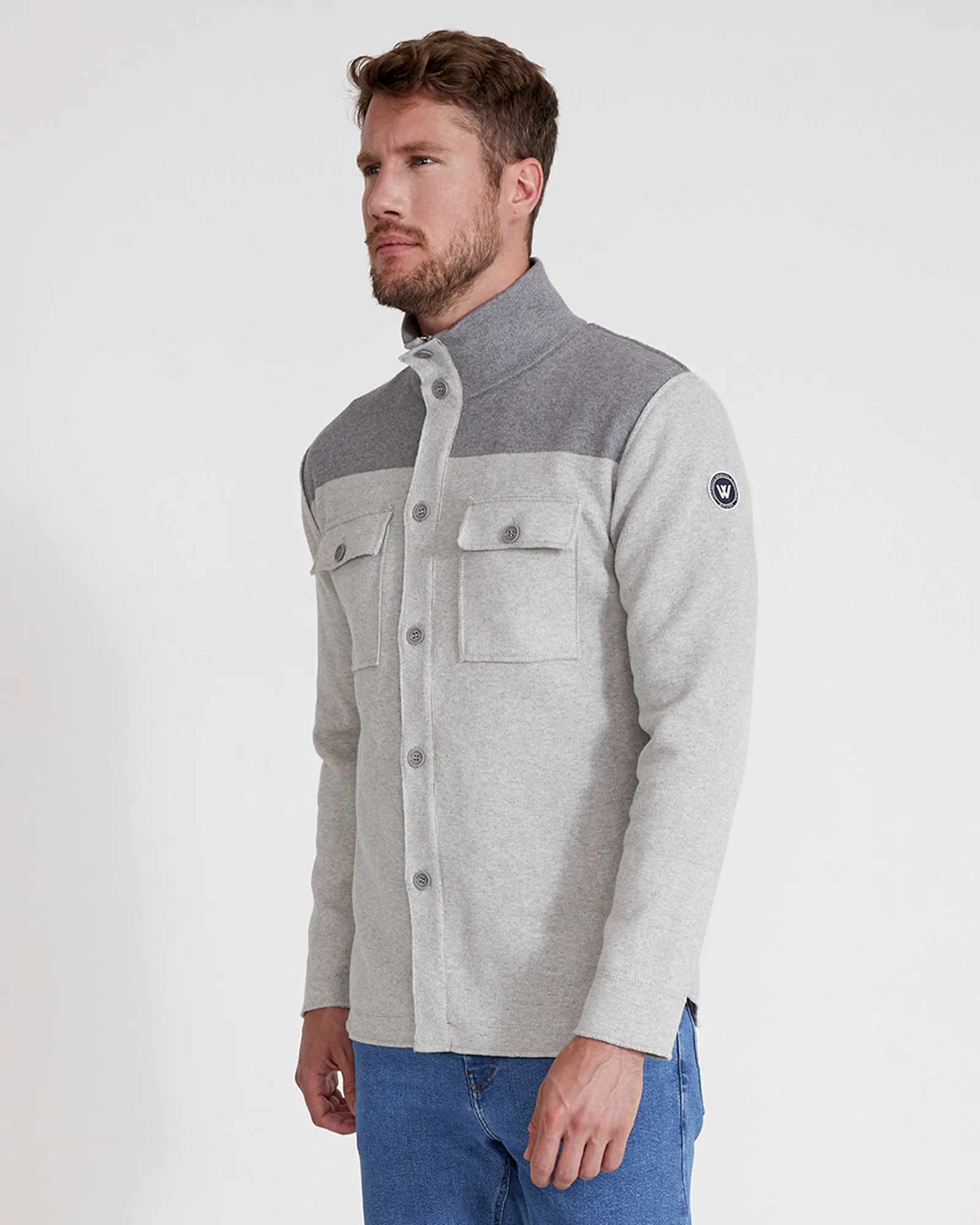 Edwin Windproof Shirt Jacket- Lt. Grey/Lt. Grey