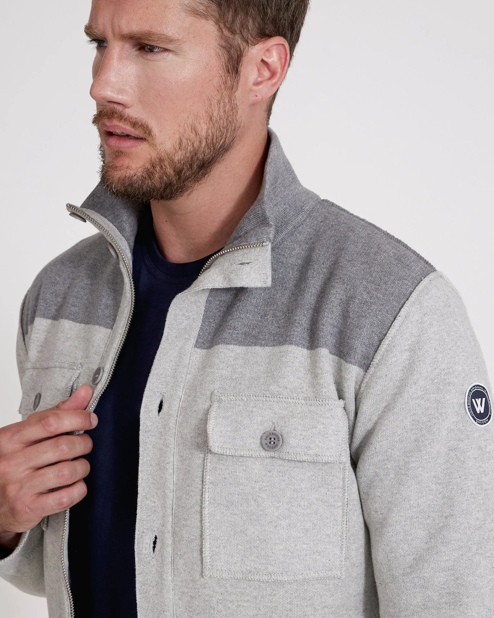 Edwin Windproof Shirt Jacket- Lt. Grey/Lt. Grey