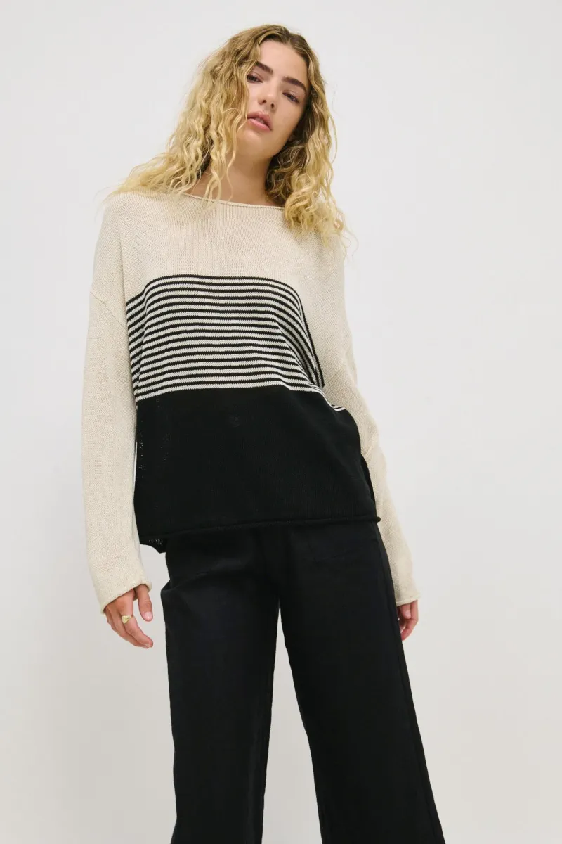 Emma Stripe Knit Black