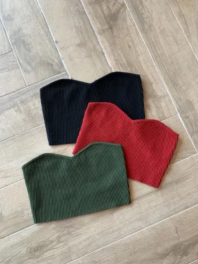EUPHORIA Sweetheart Neck Knit Bandeau Top