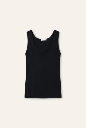 FENYA silk knit tank (Black)