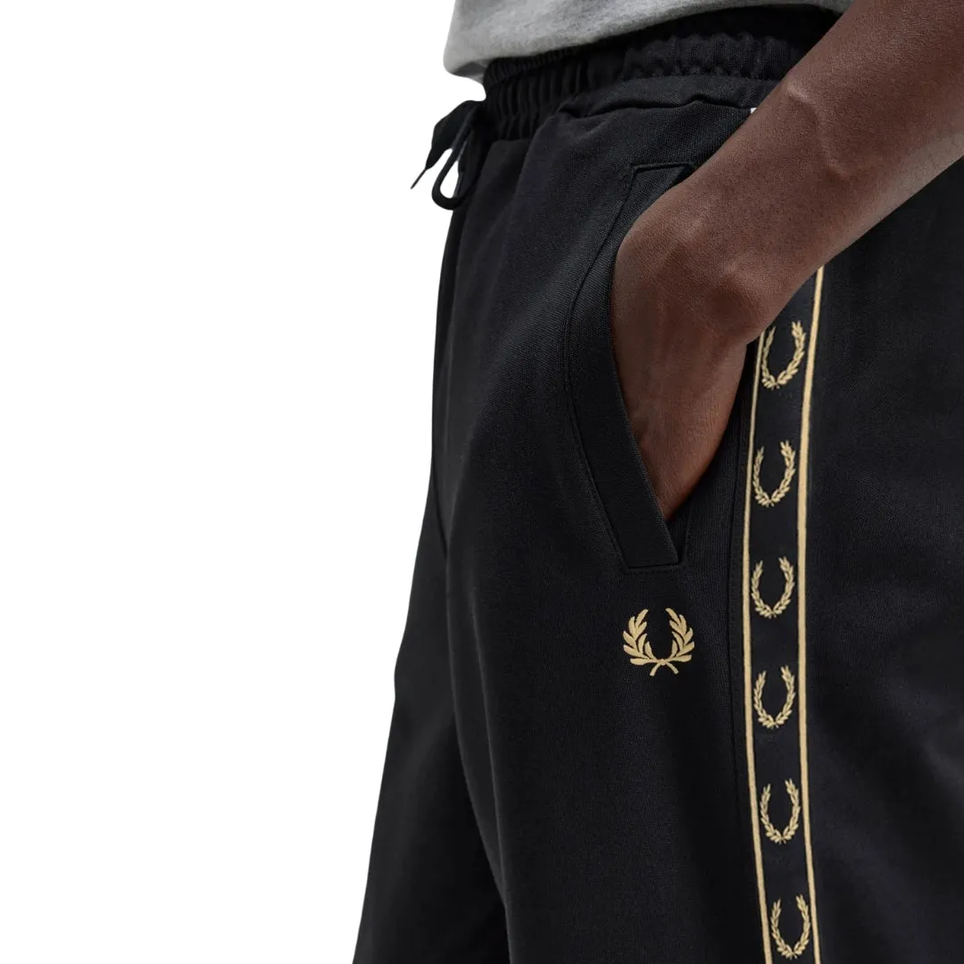 Fred Perry Seasonal Taped Hem Black Sweatpants