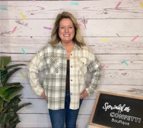 Grey & Cream Plaid Shacket