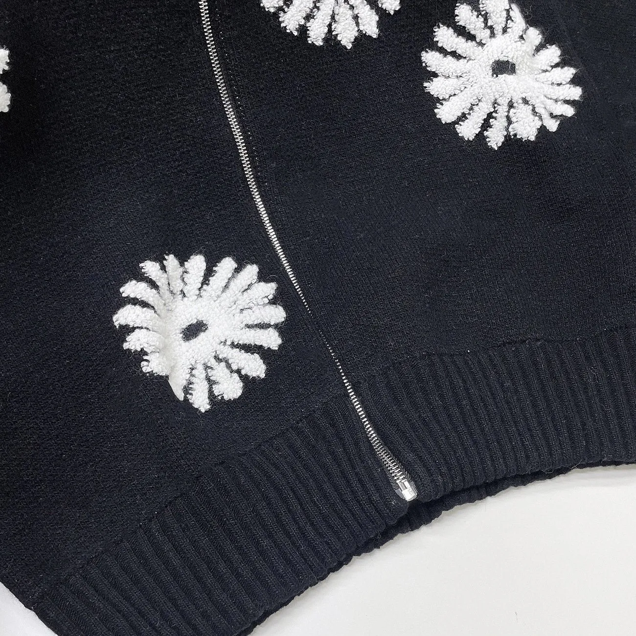 Jacquard Turtleneck Knitted Cardigan