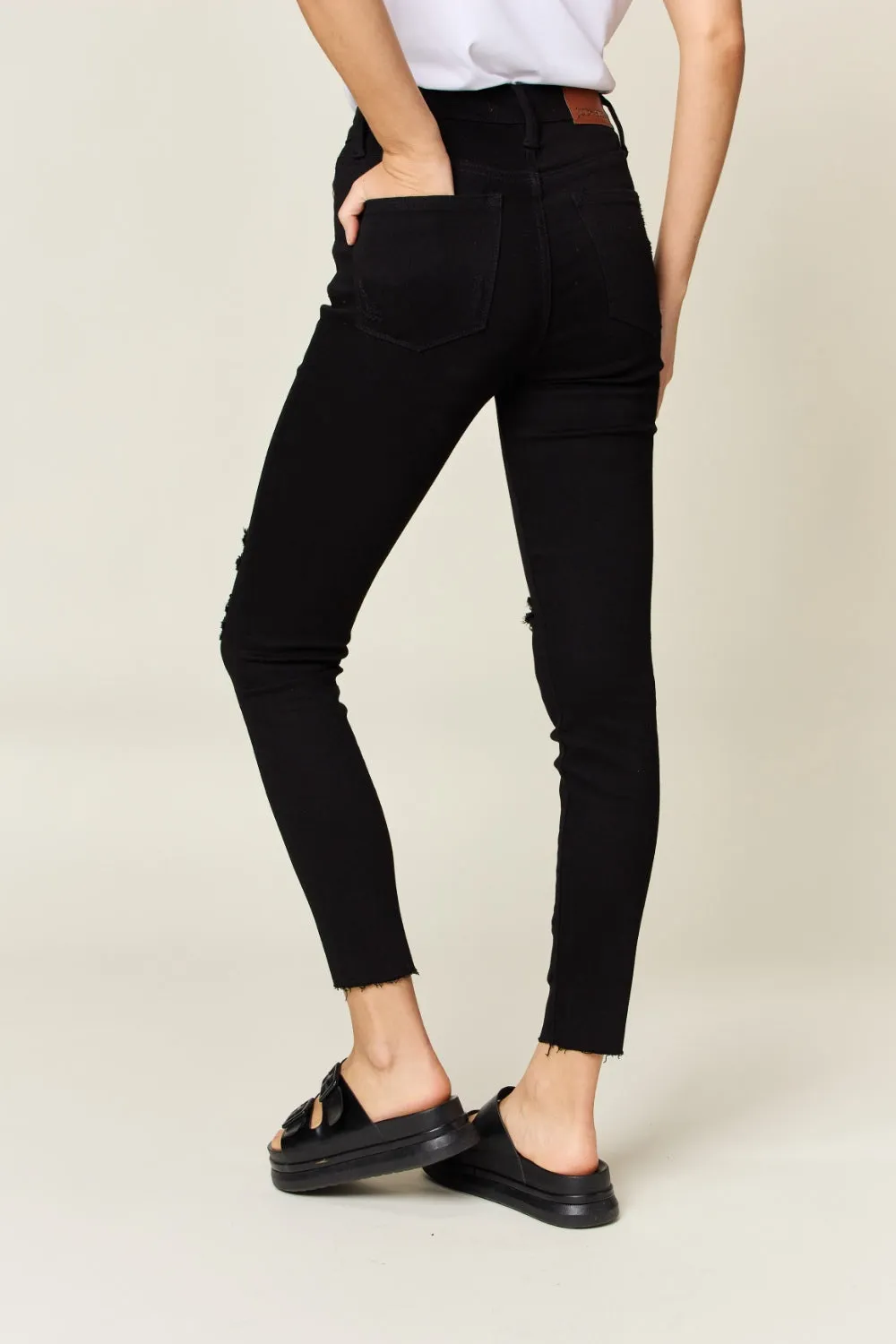 Judy Blue Distressed Tummy Control High Waist Skinny Jeans - Online Exclusive