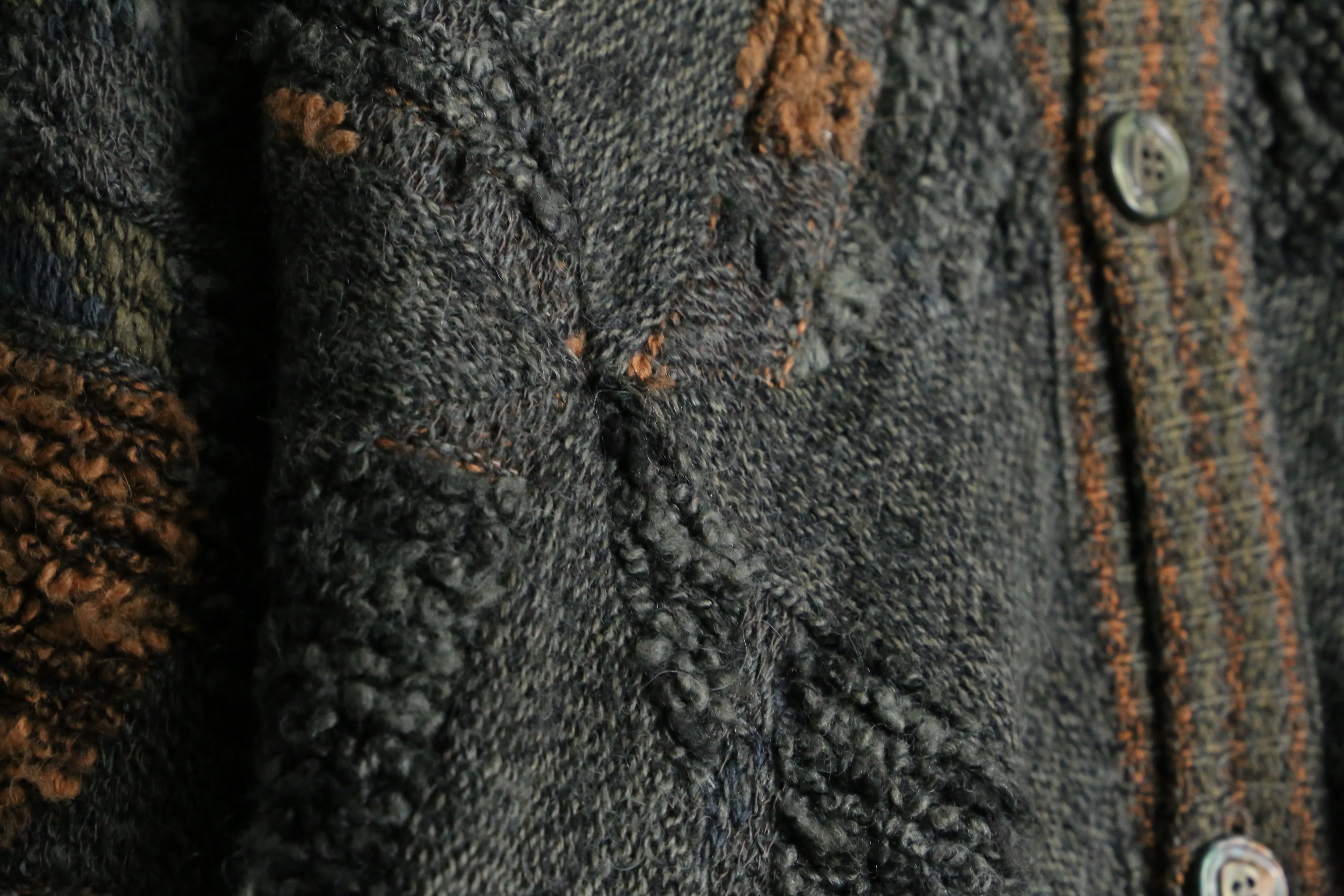 khaki color loose knit blouson