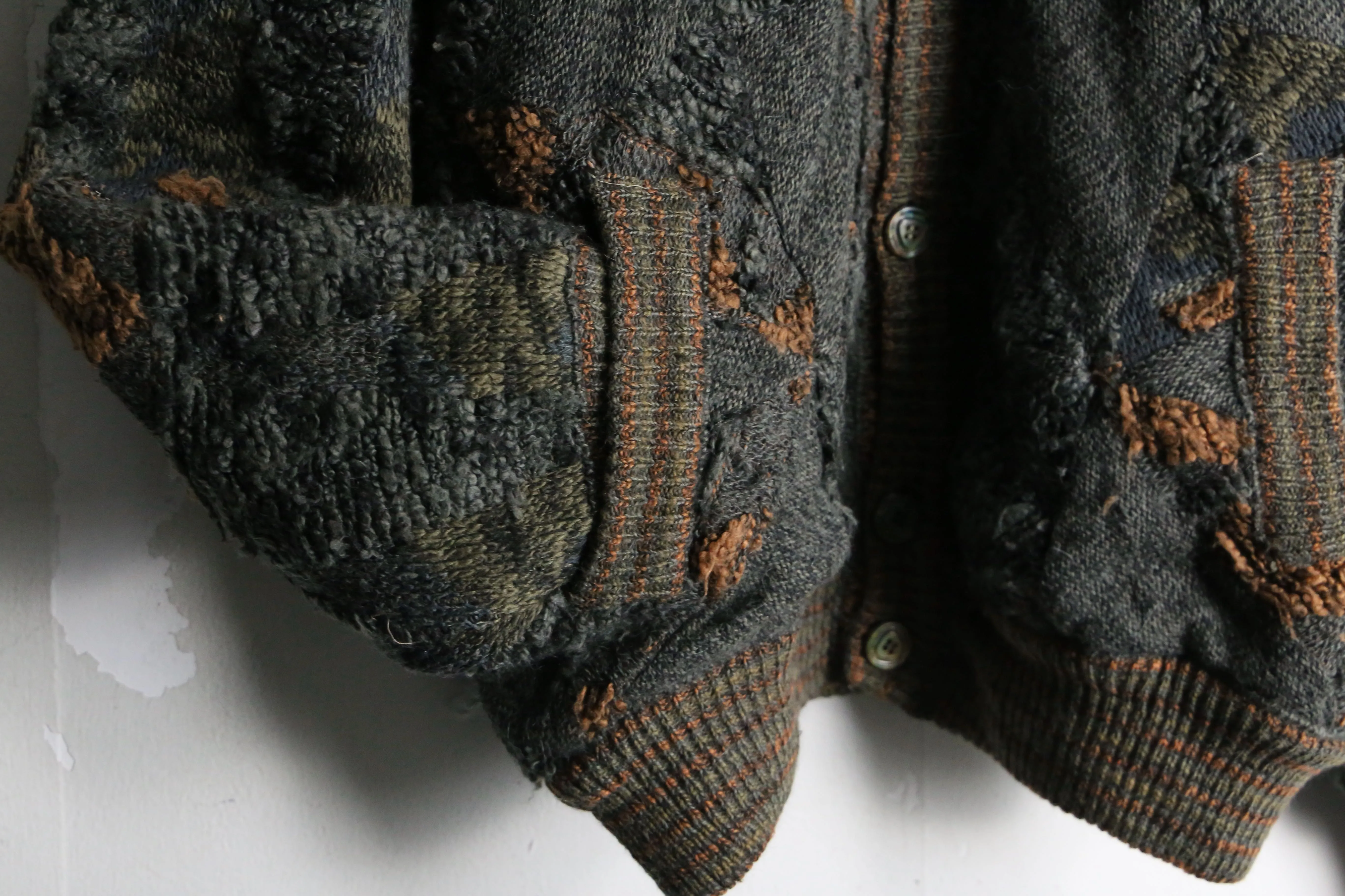 khaki color loose knit blouson