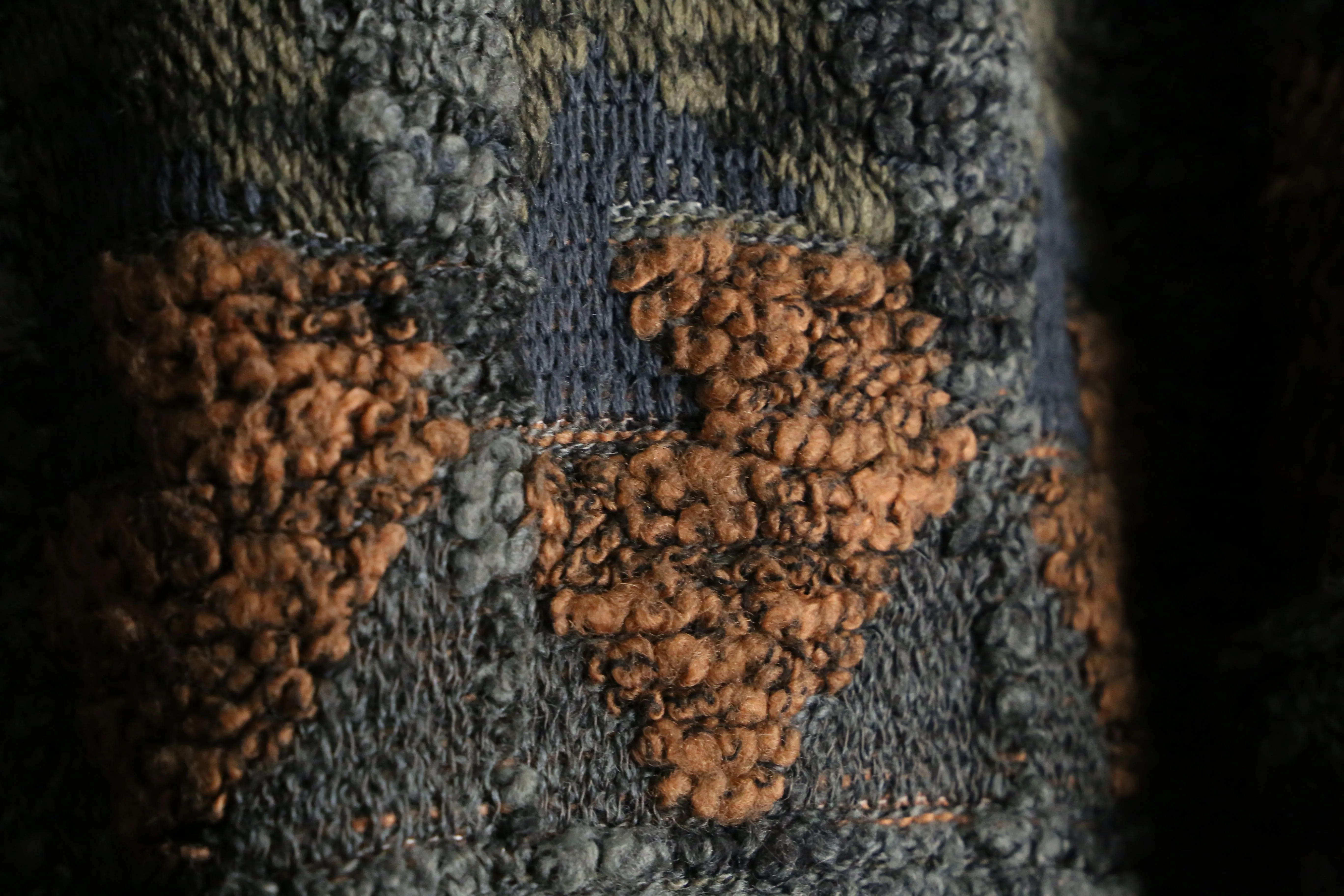 khaki color loose knit blouson