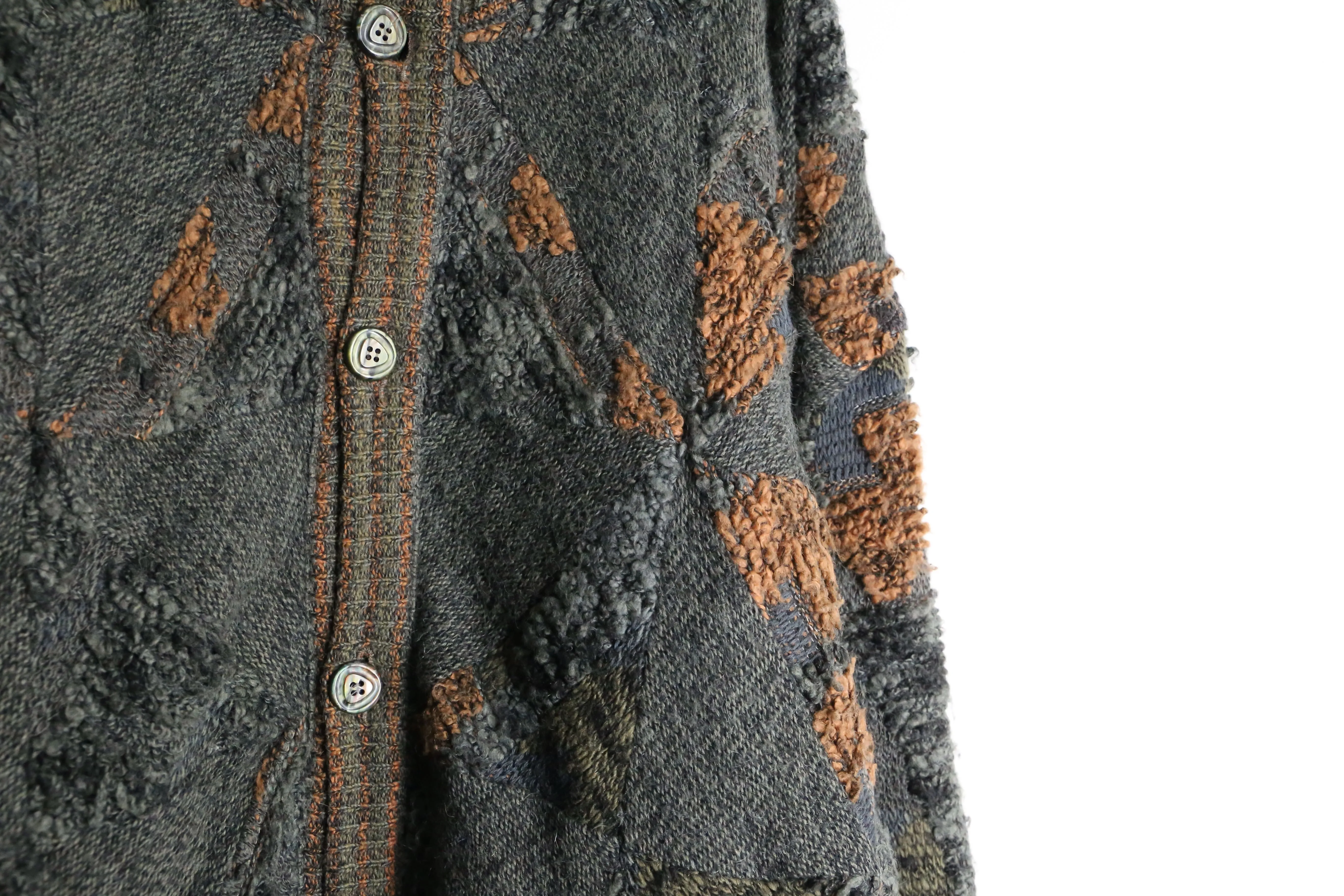khaki color loose knit blouson