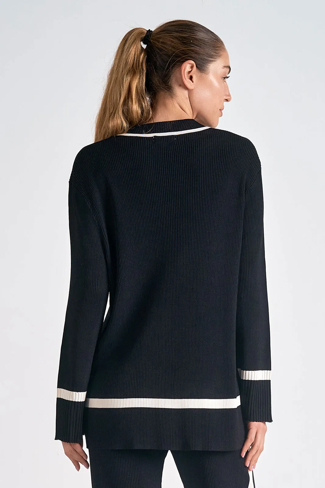 Knitted Track Sweater Top