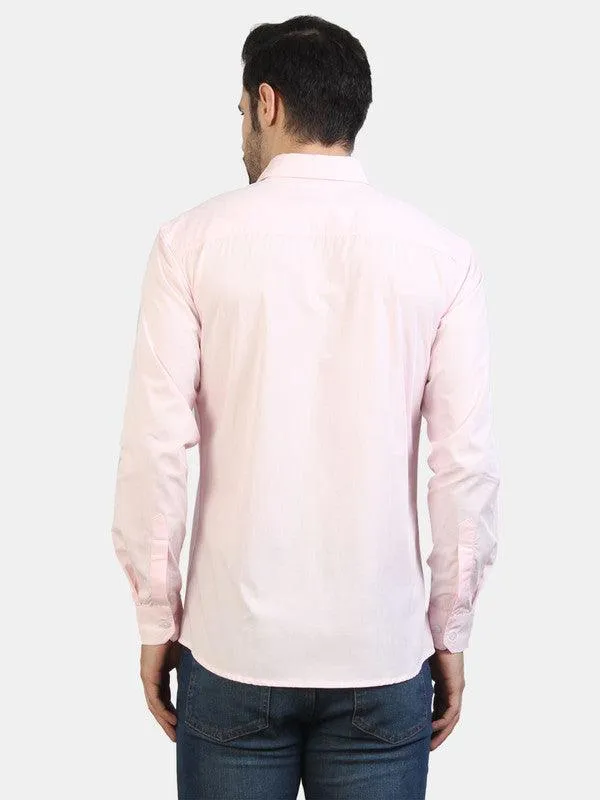 Life Roads full sleeve casual pink cotton shirt for Men and boy