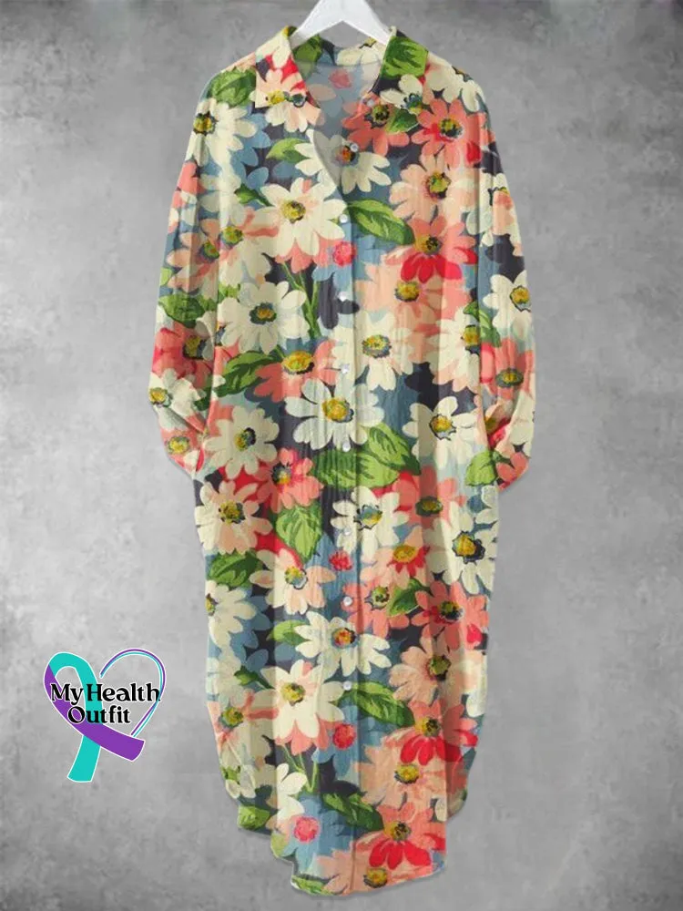Little Daisy  Art Print Long Skirt