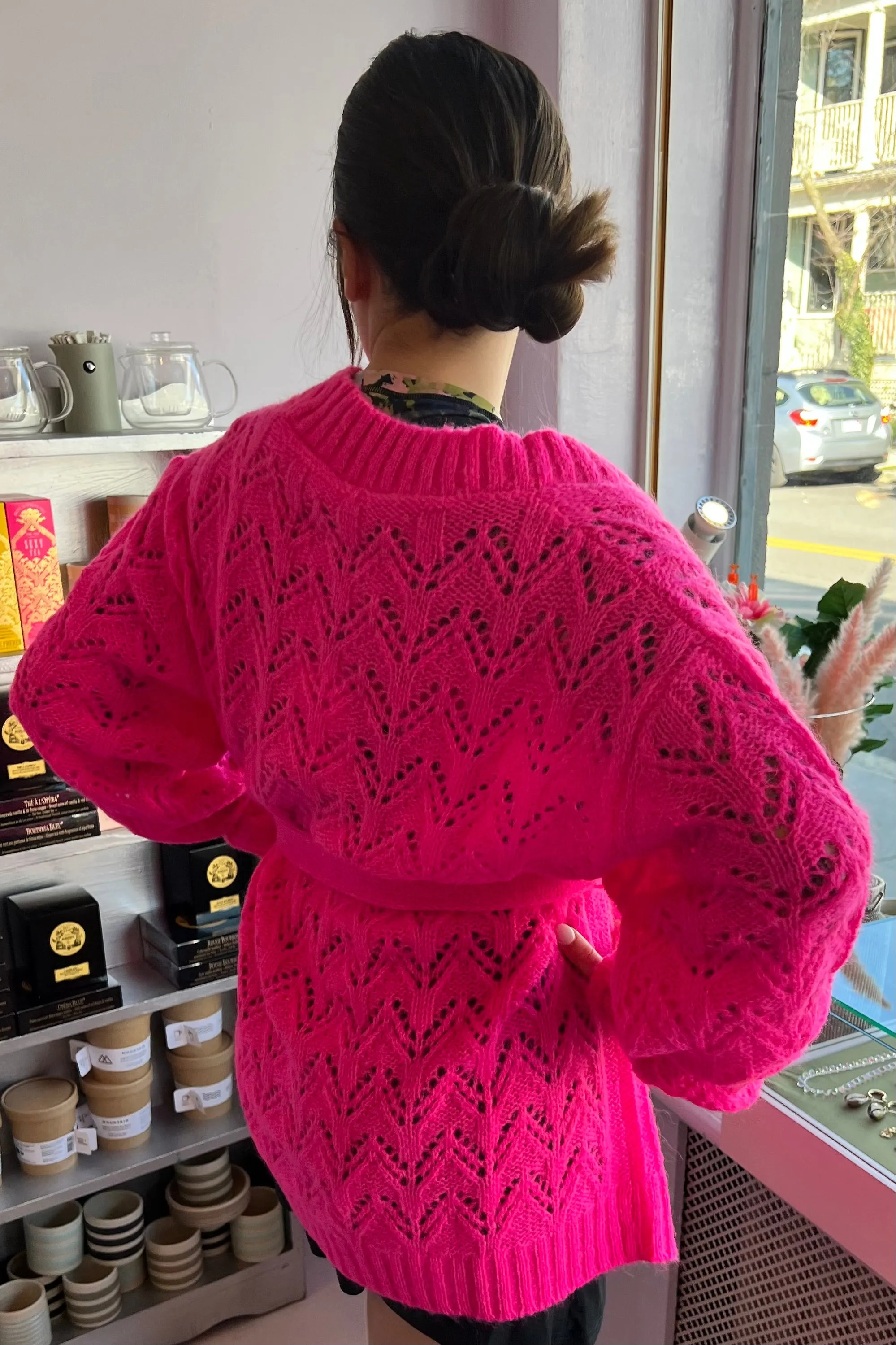 Manoush- Cocoon Cardigan: Pink