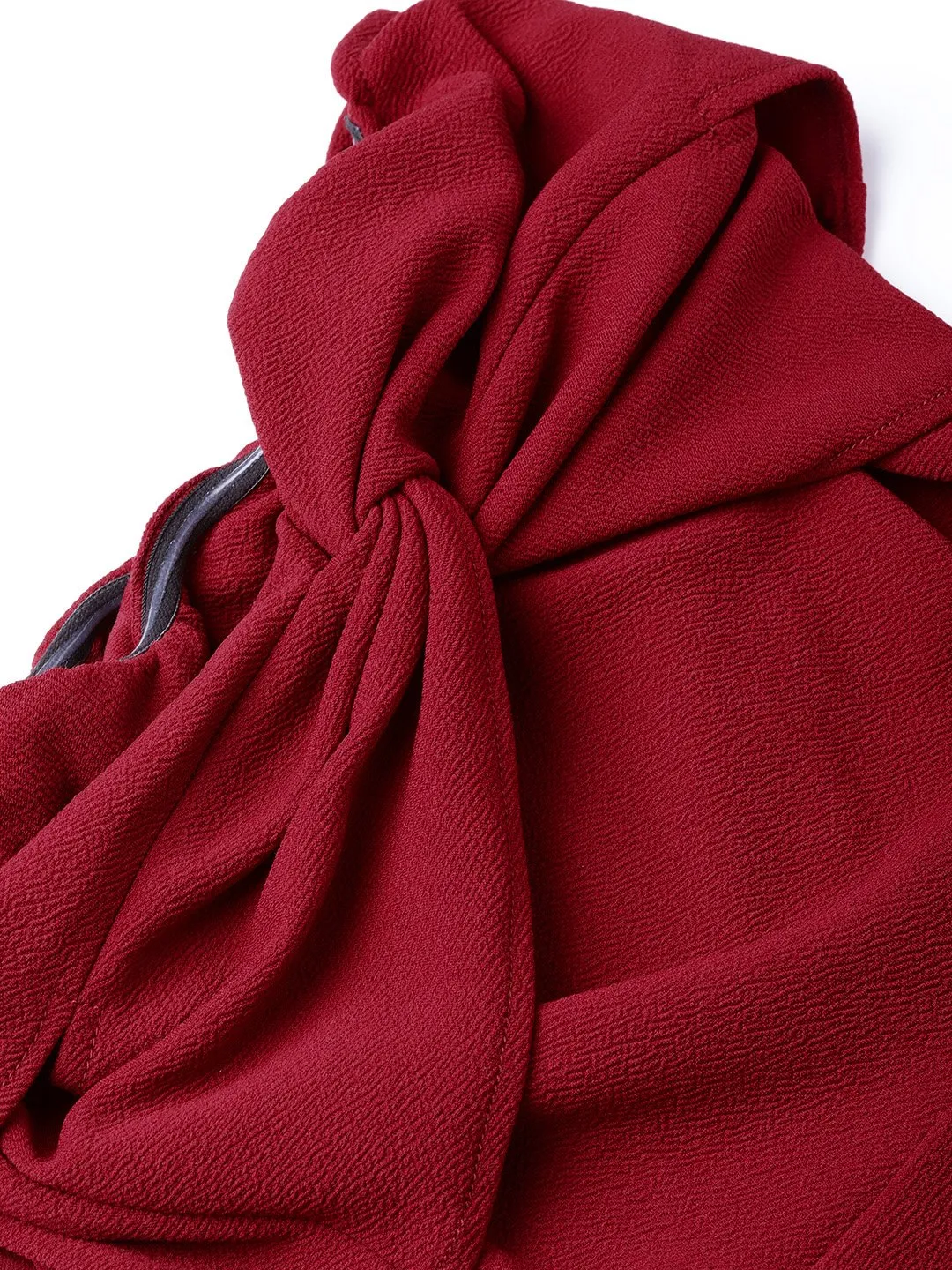 Maroon Bardot Peplum Top