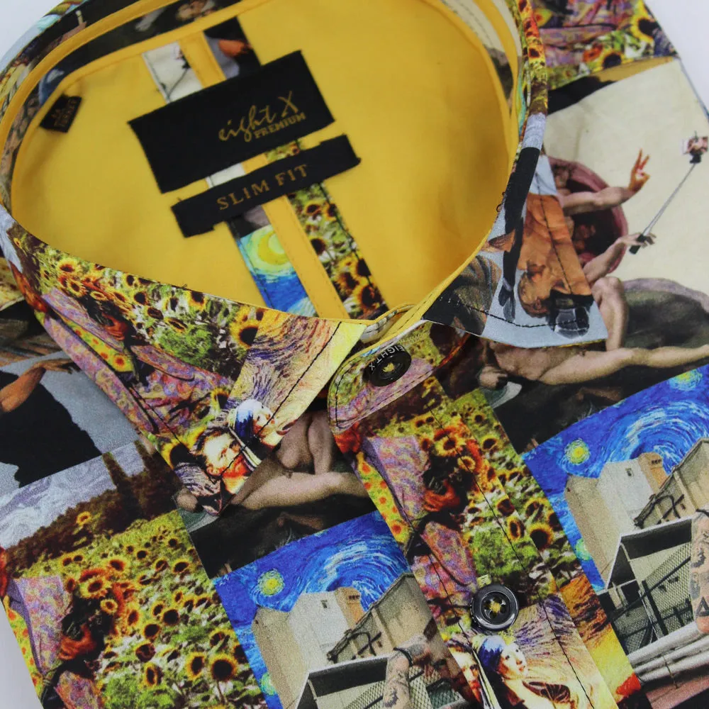 Millennial Van Gogh Button Down Print Shirt