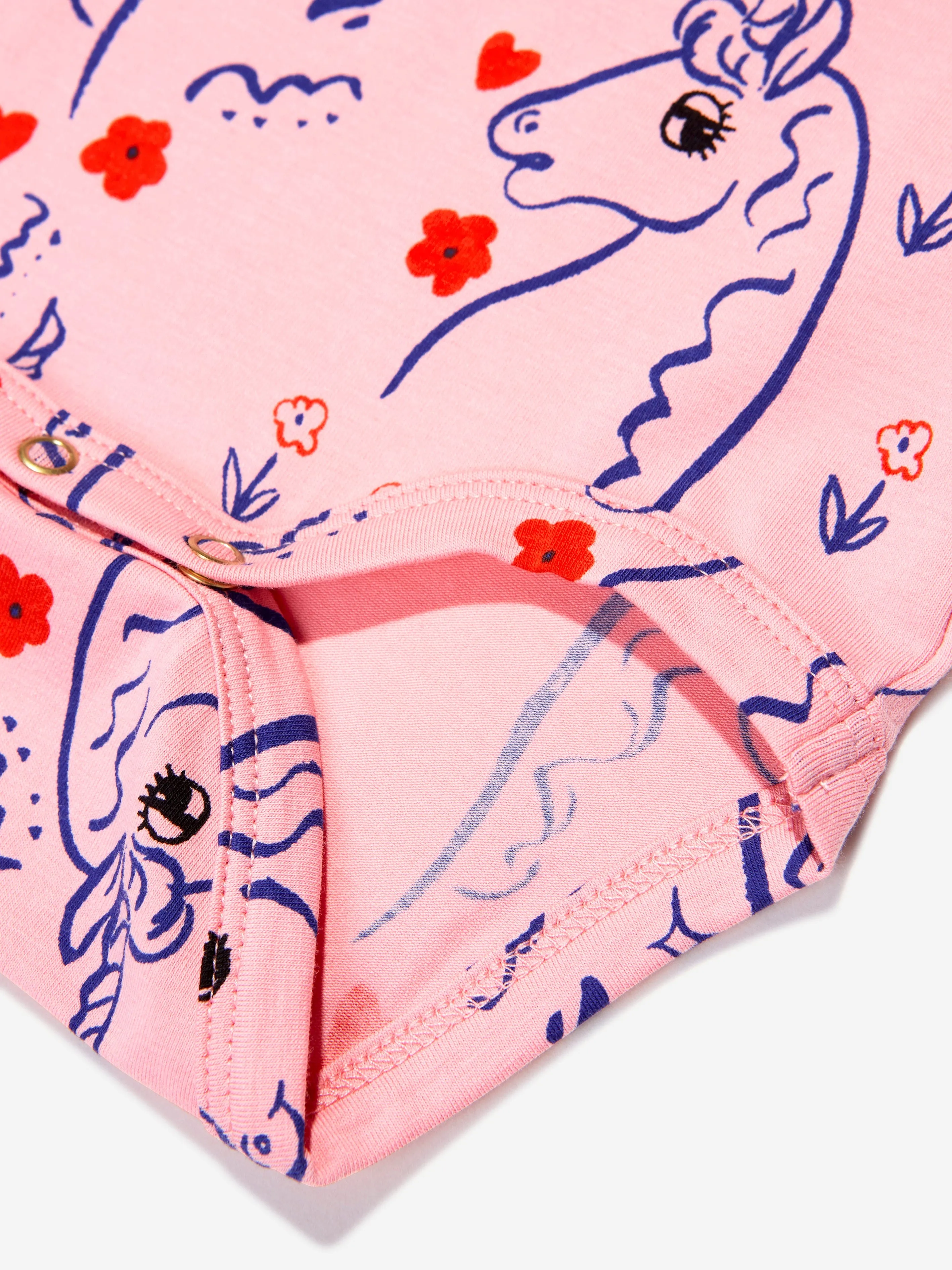 Mini Rodini Baby Girls Organic Cotton Unicorns Bodysuit in Pink