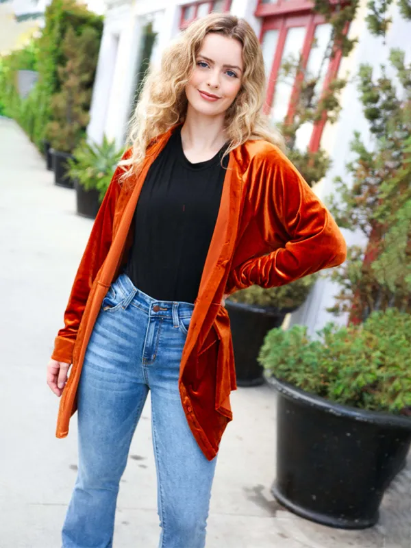Modern Loose-fitting Velour Shacket