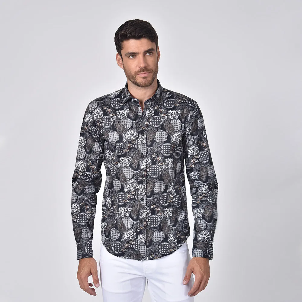 Moroccan  Tapestry Paisley Button Down Shirt