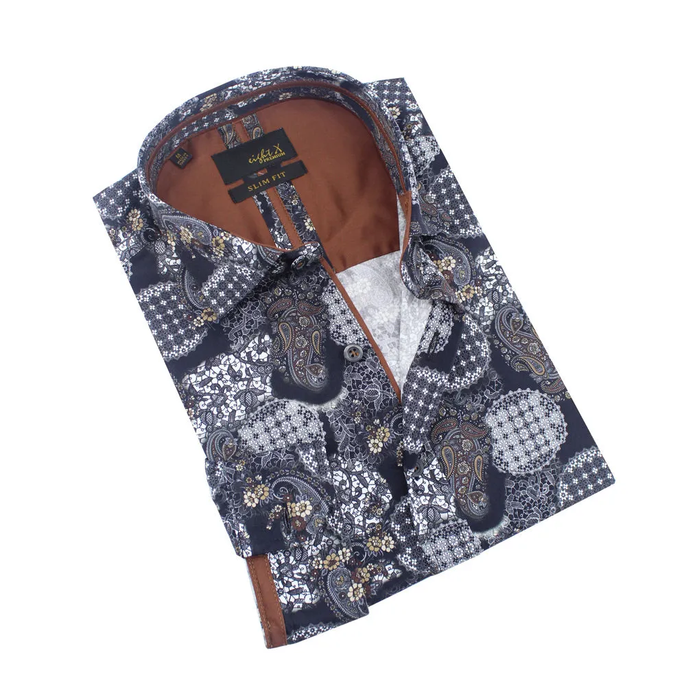 Moroccan  Tapestry Paisley Button Down Shirt