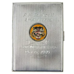 Original U.S. WWII Era Tank Destroyer Battalion Presentation Cigarette Case For R.H. Johnson, 8th Air Force