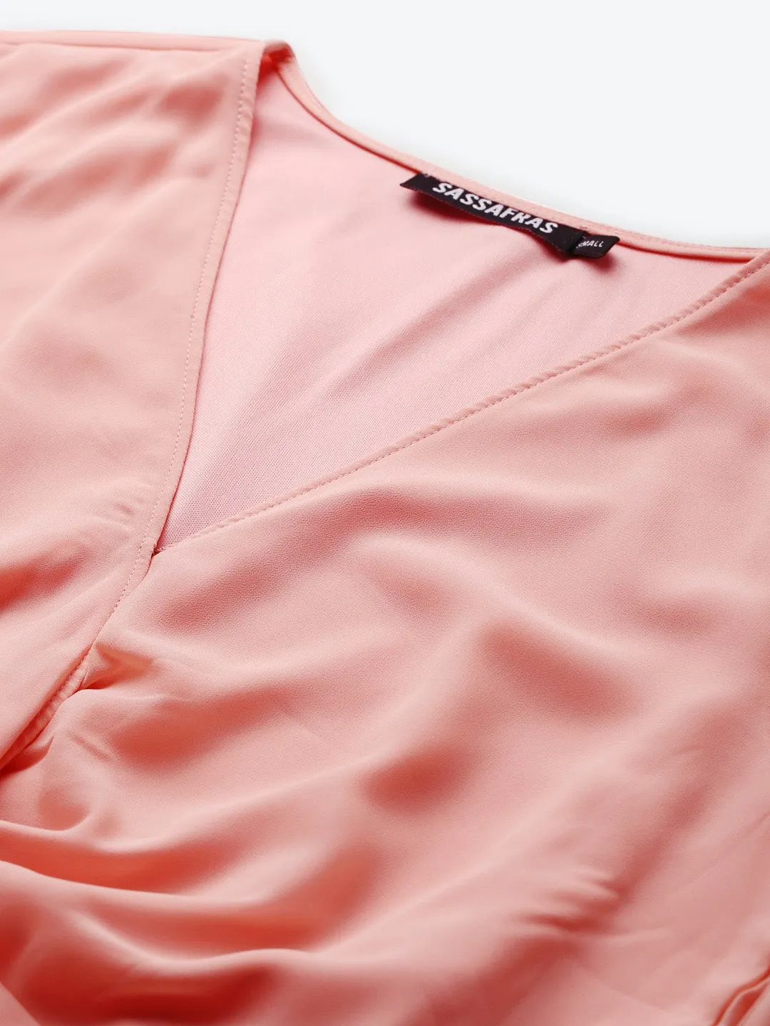 Pink Front Twisted Crop Top