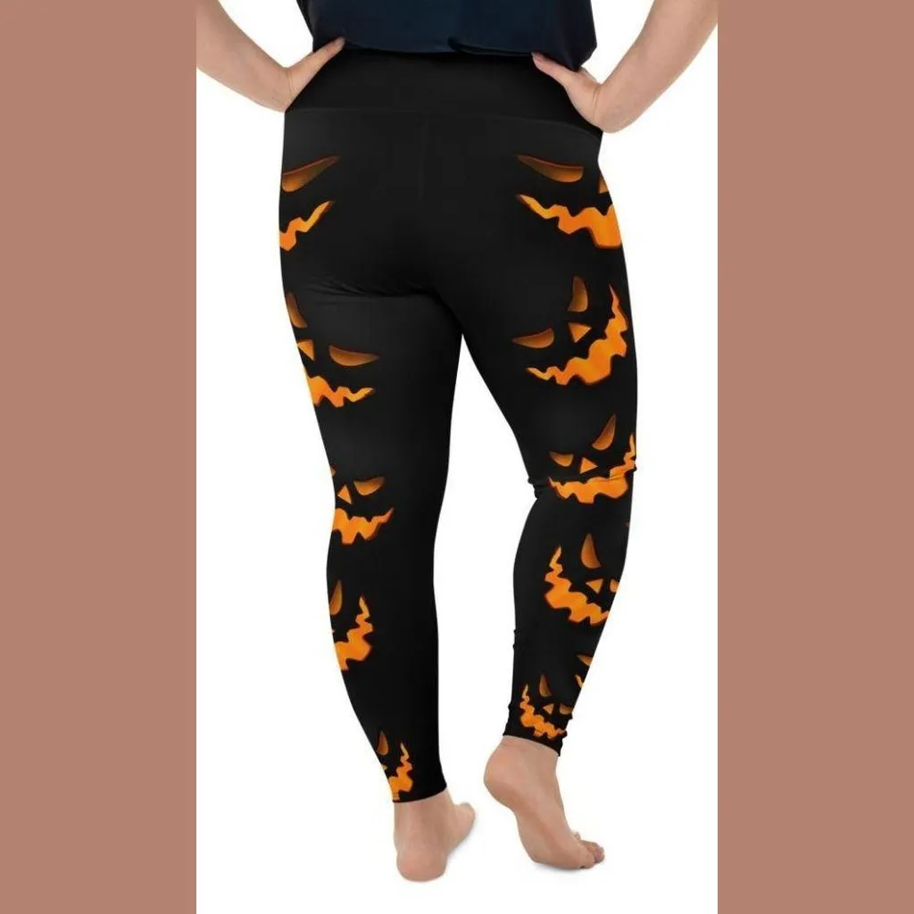 Spooky Pumpkin Halloween Plus Size Leggings