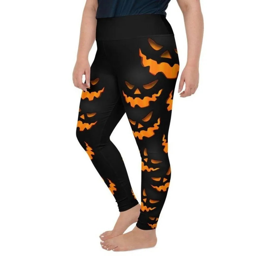 Spooky Pumpkin Halloween Plus Size Leggings