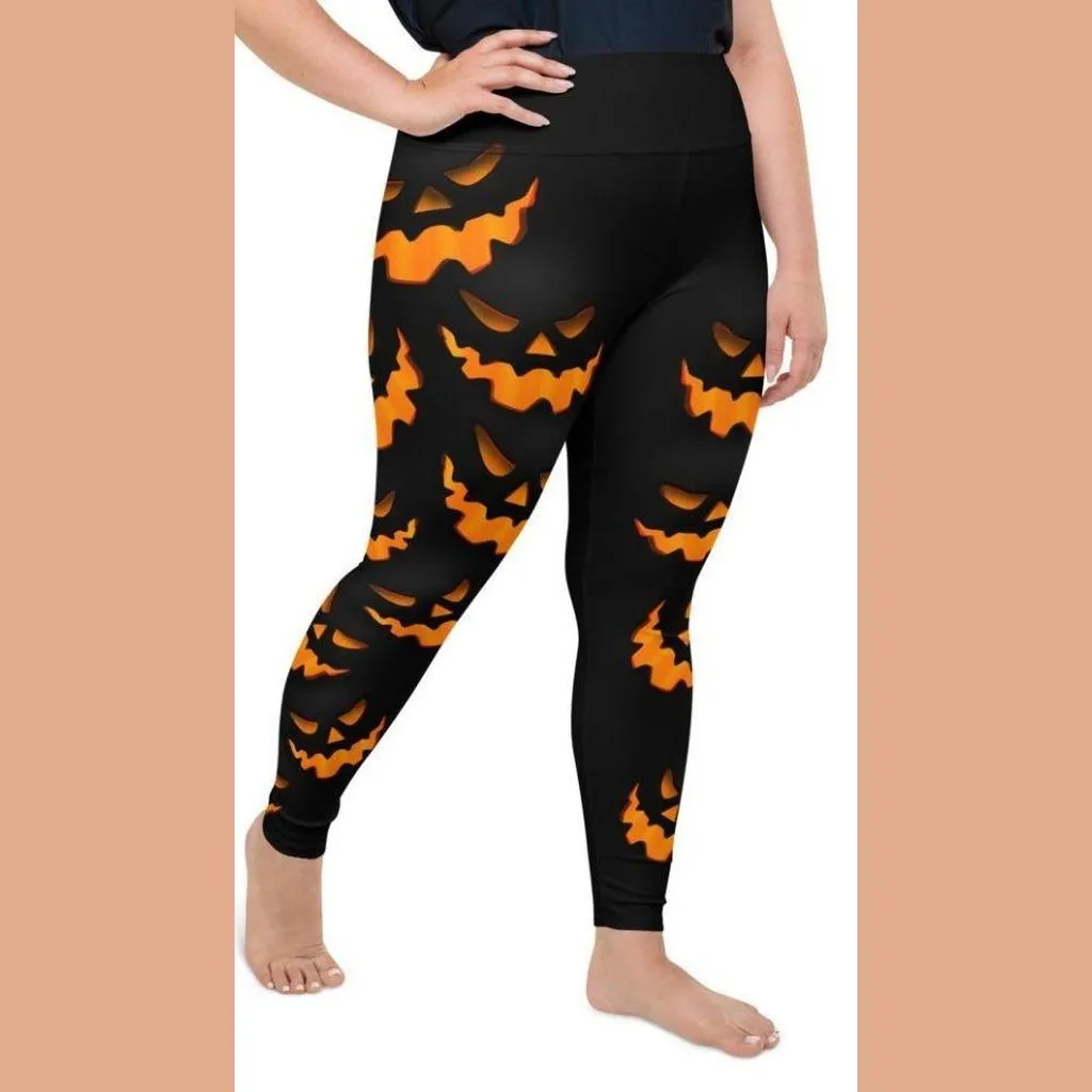 Spooky Pumpkin Halloween Plus Size Leggings