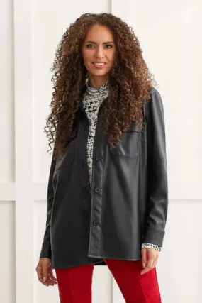 Tri 1213O Vegan Leather Shacket
