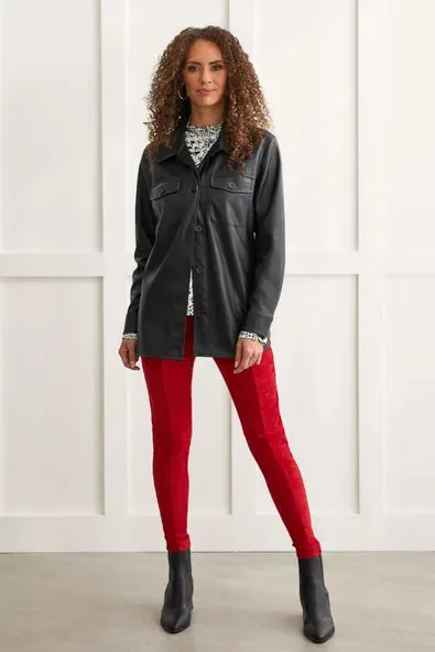 Tri 1213O Vegan Leather Shacket