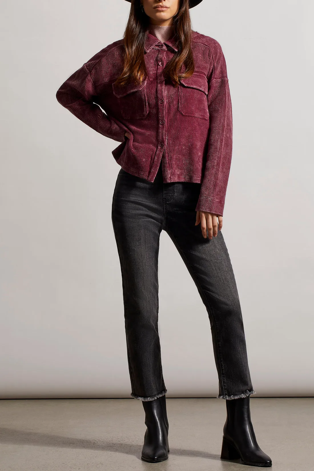 Tribal  Fall/Winter 2023-7857O/4807- Shacket -Red Wine
