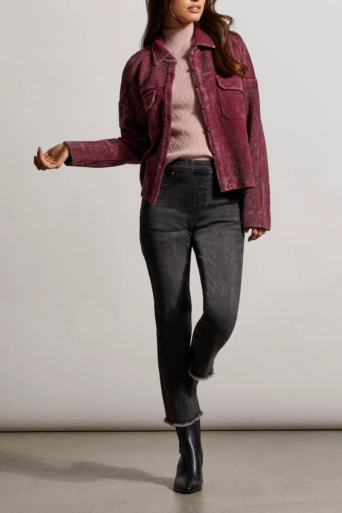 Tribal  Fall/Winter 2023-7857O/4807- Shacket -Red Wine